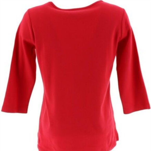 NWT QUACKER FACTORY RED RHINESTONE GROMMET TOP XXS - Picture 4 of 9